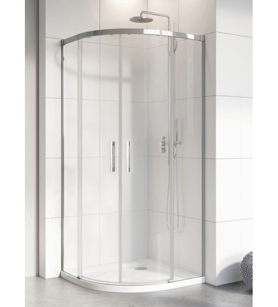 Idea PDD ścianki 90Lx90R Chrom/Przejrzyste Rozmiar 900x900x2005 Kolor profili chrome Wariant szkła transparent Grubość szkła 6mm RADAWAY
