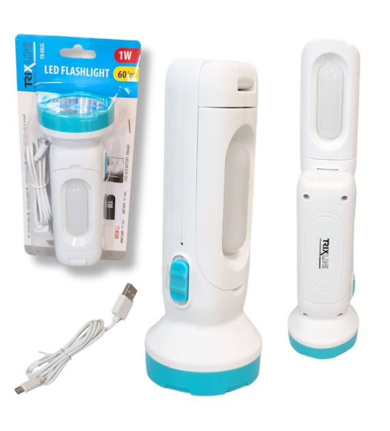 Latarka akumulatorowa LED USB 1W+1W 16CM TR002L TRIXLINE