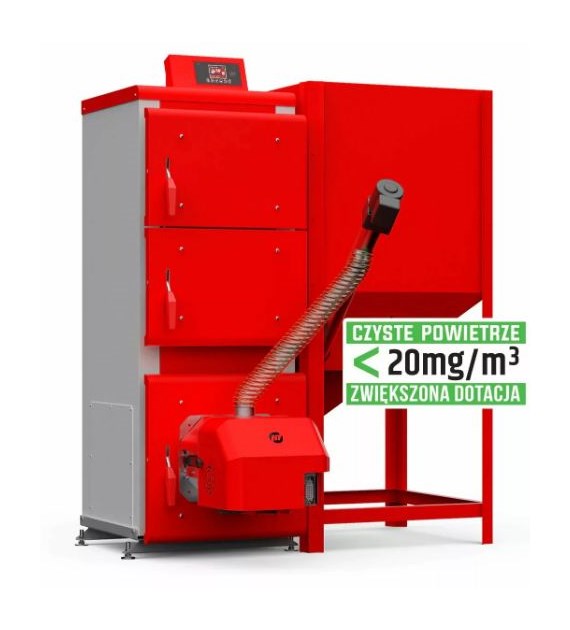 Kocioł Q PELLET 12 kW - automatyka STD palnik PELLHARD+ ( PH+ ) montowany z przodu HEIZTECHNIK