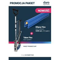 Pakiet klips FLEX do takera, tackera 50mm NIEBIESKI 13 opakować + tacker FLEX DURO ARKA