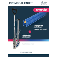 Pakiet klips FLEX do takera, tackera 50mm NIEBIESKI 13 opakować + tacker FLEX DURO ARKA
