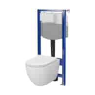 SET C251: STELAŻ AQUA 50 PNEU QF + MISKA ZAWIESZANA ZEN BY CERSANIT CLEANON Z DESKĄ