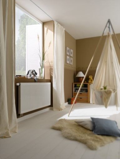 Grzejnik płytowy therm-x2 Profil-V typ 11 stalowy 800 x 600 x 61 mm 668 W przyłącze dolne  lewe RAL 9016 biały