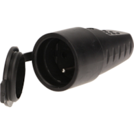 Gniazdo gumowe proste z uziemieniem, czarne OR-AE-1314 IP44 250V 16A ORNO