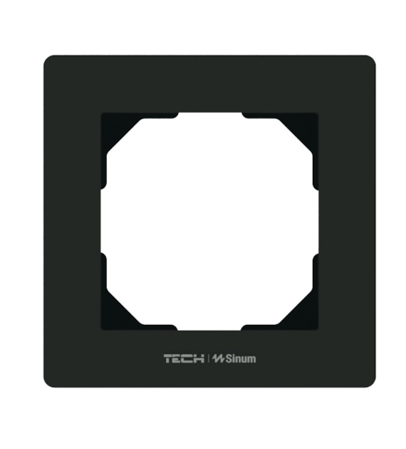 Ramka szklana SINUM FG-01 pojedyncza CZARNA TECH