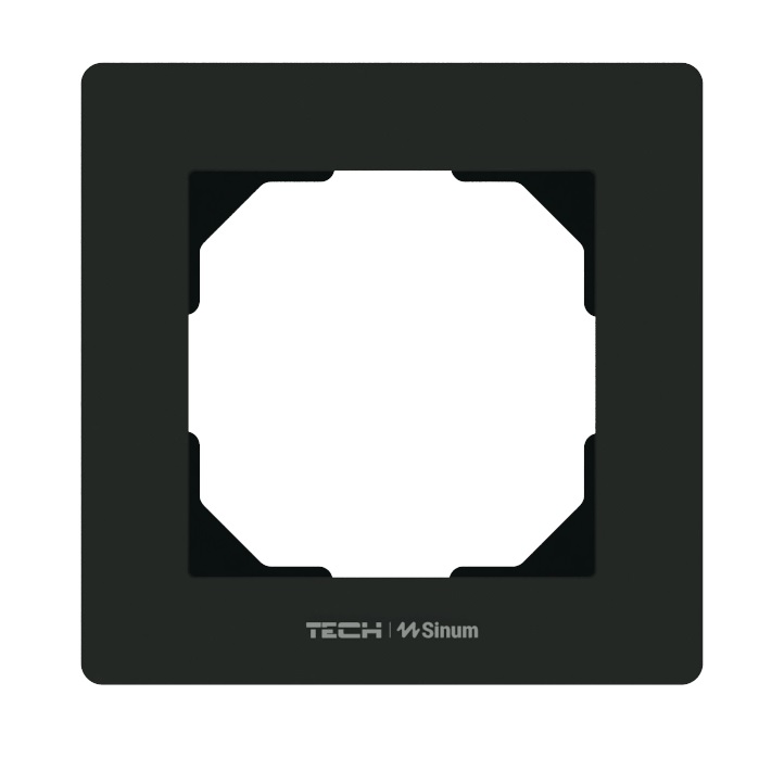 Ramka szklana SINUM FG-01 pojedyncza CZARNA TECH