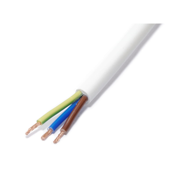 Przewód mieszkaniowy H03VV-F (OMY) 3x1,5 żo biały 300/300V  ( opakowanie 100m ) ELEKTROKABEL