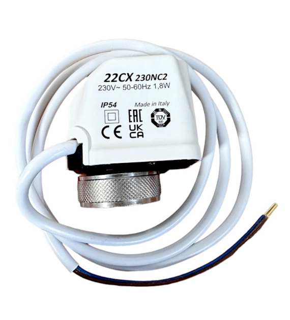 22CX230NC2 Napęd elektrotermiczny, siłownik, serii 22CX (ON/OFF) z woskowym elementem termostatycznym oraz ze stykiem pomocniczym