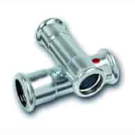 Czwórnik dwupłaszczyznowy spawany 22x15x22x15 SanhaTherm 24000 SANHA