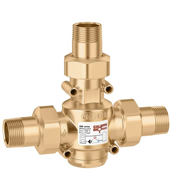 Termostatyczny zawór zabezpieczający dla kotłów na paliwo stałe 1  ( DN25 ) M 70 st. CALEFFI