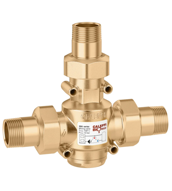 Termostatyczny zawór zabezpieczający dla kotłów na paliwo stałe 1  ( DN25 ) M 70 st. CALEFFI