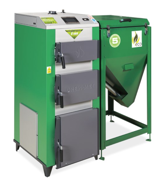 Kocioł na pellet, pelet BIOTEC KOMFORT ED 13.5 kW podajnik z lewej strony DREW-MET
