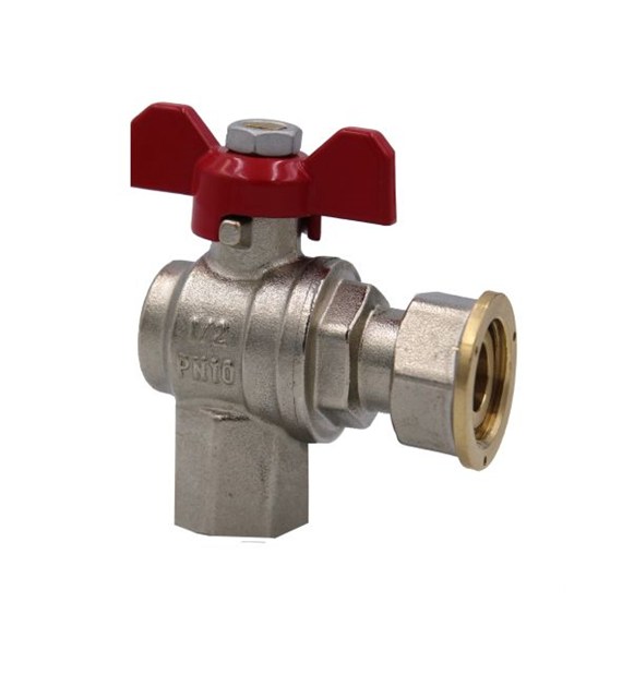 Zawór kulowy KĄTOWY z nakrętką 1  ( DN25 ) STANDARD GOSHE