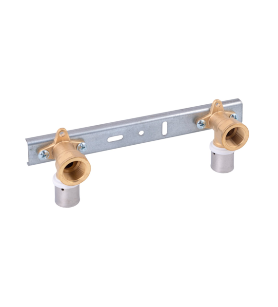 Płytka montażowa 100mm z kolankami press GW 16mm x 1/2  VESBO