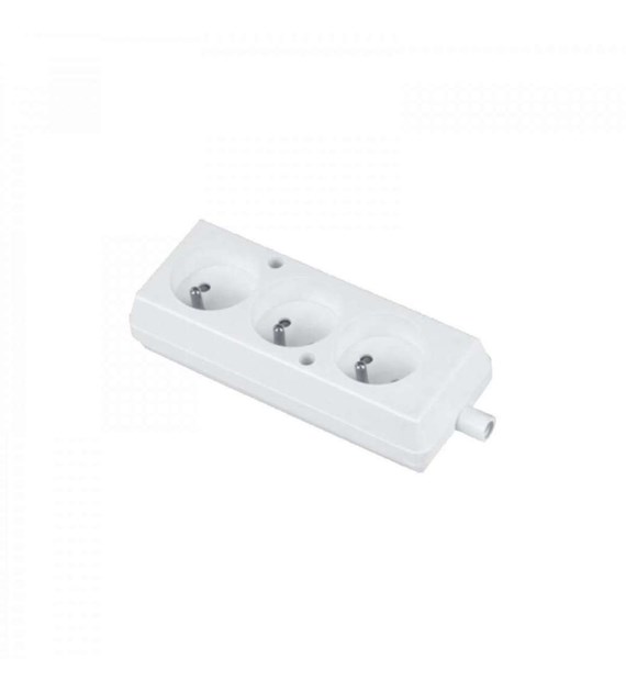 Gniazdo przenośne trzykrotne 2P+Z 16A 250V GN-370 białe PLASTROL