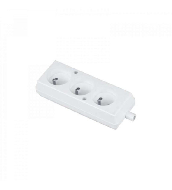Gniazdo przenośne trzykrotne 2P+Z 16A 250V GN-370 białe PLASTROL