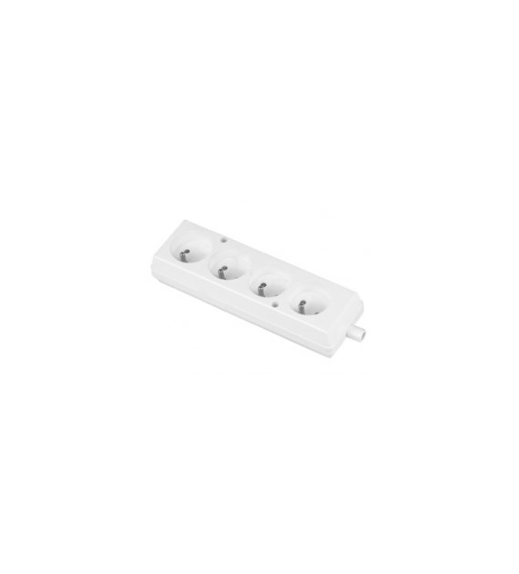 Gniazdo przenośne czterokrotne 2P+Z 16A 250V GN-470 białe PLASTROL