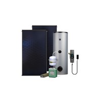 Zestaw solarny Komfort HX200-2KS2100.S004 Zestaw solarny Komfort dla 2-3 osób: kolektor słoneczny KS2100 (2 szt.), zespół pompowy ALEX HX10 MS (ze sterownikiem MiniSOL), podgrzewacz dwuwężownicowy 200l