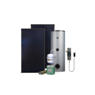 Zestaw solarny Komfort HX200-2KS2100.S004 Zestaw solarny Komfort dla 2-3 osób: kolektor słoneczny KS2100 (2 szt.), zespół pompowy ALEX HX10 MS (ze sterownikiem MiniSOL), podgrzewacz dwuwężownicowy 200l