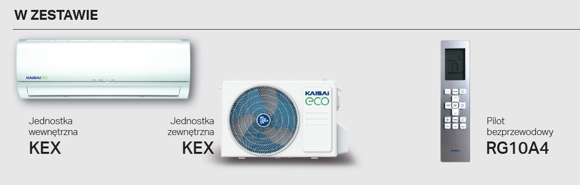 Zestaw SPLIT ECO model KEX-24KTH2I / KEX-24KTH2O (7,0 kW) KAISAI
