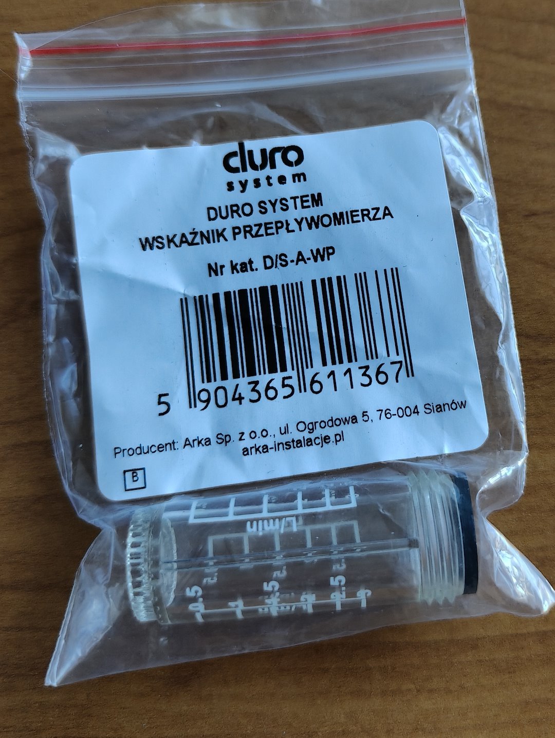 Wskaźnik przepływomierza skala 0.5-3 l/min DURO SYSTEM ARKA