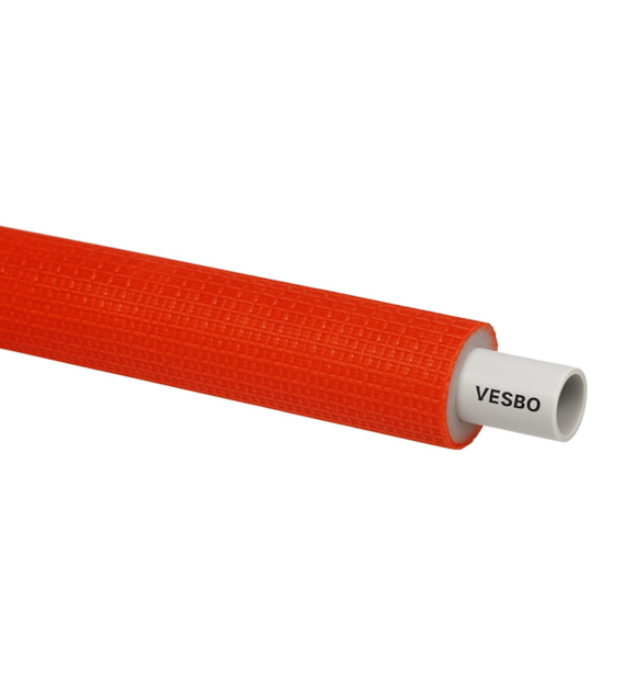 Rura PERT/AL/PERT w otulinie 9 mm z moletą 20x2.0 CZERWONA ( zwój 100mb ) ( cena za 1mb ) VESBO