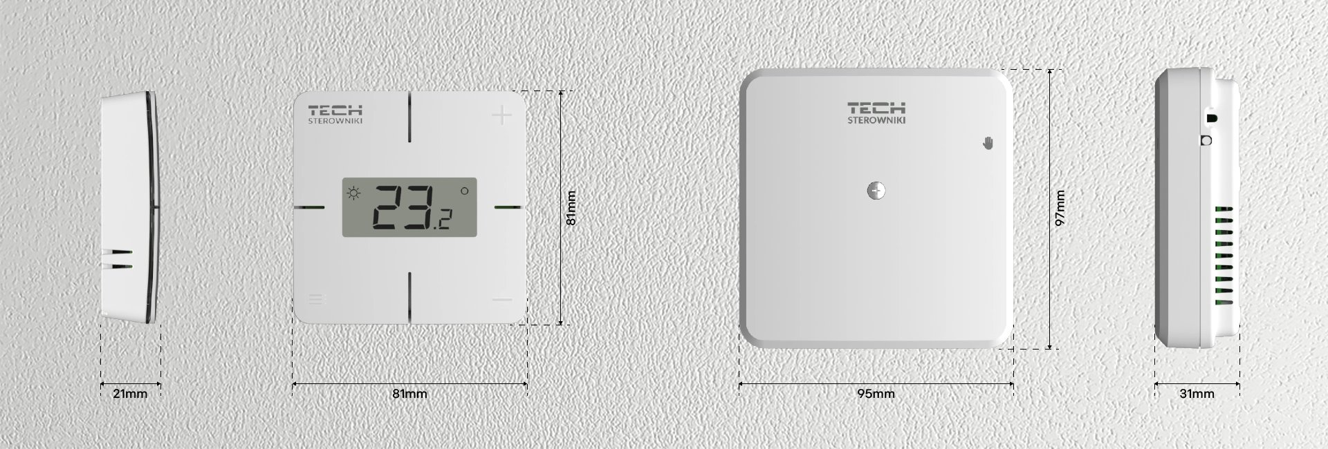 Bezprzewodowy regulator pokojowy z modułem wykonawczym z wbudowanym Wi-Fi  T-2x TECH