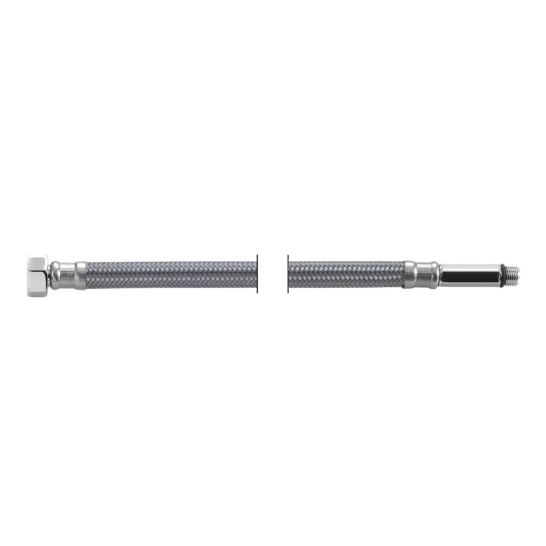 Wąż elastyczny przyłączeniowy w oplocie nylonowym do baterii 3/8 x M10 GW / GZ 300mm , końcówka 50mm KARBO TUCAI