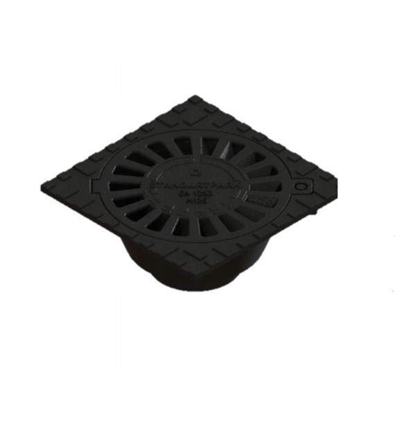 Wpust posadzkowy żeliwny 250x250 Kratka Garażowa Syfonem DN110 M125 12,5 T Standartpark Vodaland