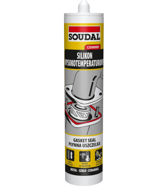 Silikon wysokotemperaturowy czerwony 280ml SOUDAL