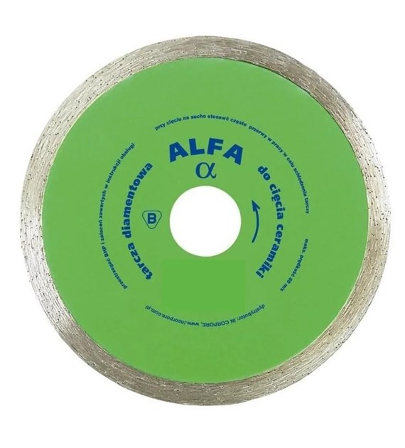 Tarcza diamentowa do glazury gładka ALFA125mm IN CORPORE
