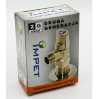 Zawór kątowy ceramiczny 2G 1/2 x3/4  nikiel IMPET