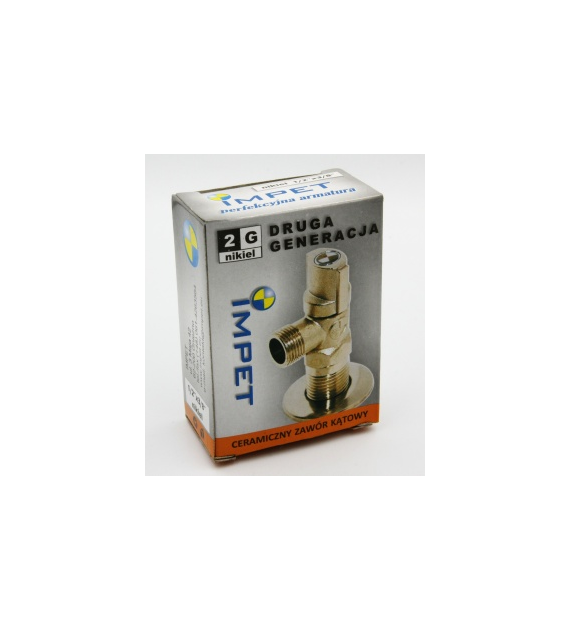 Zawór kątowy ceramiczny 2G 1/2 x3/4  nikiel IMPET