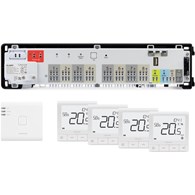 SALUS StartPack Premium RF - zestaw bezprzewodowego sterowania ogrzewaniem podłogowym z zarządzaniem przez Internet, listwa KL08RF230V, bramka UG800, cztery regulatory SQ610RF
