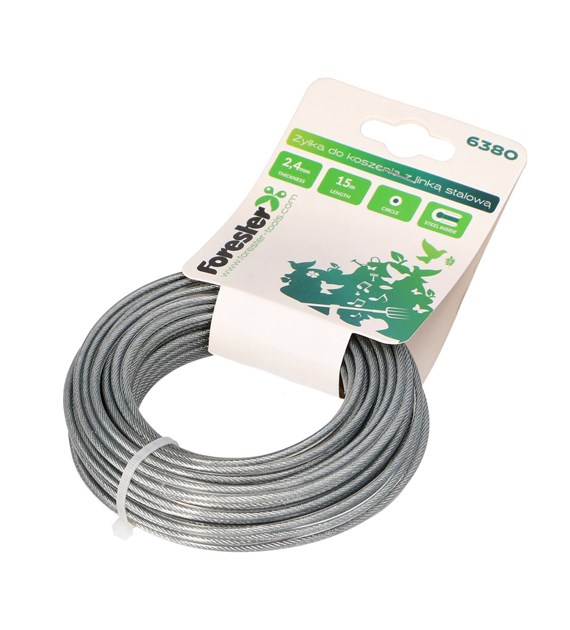 Żyłka do koszenia 2,4mm 15m z linką stal FORESTER
