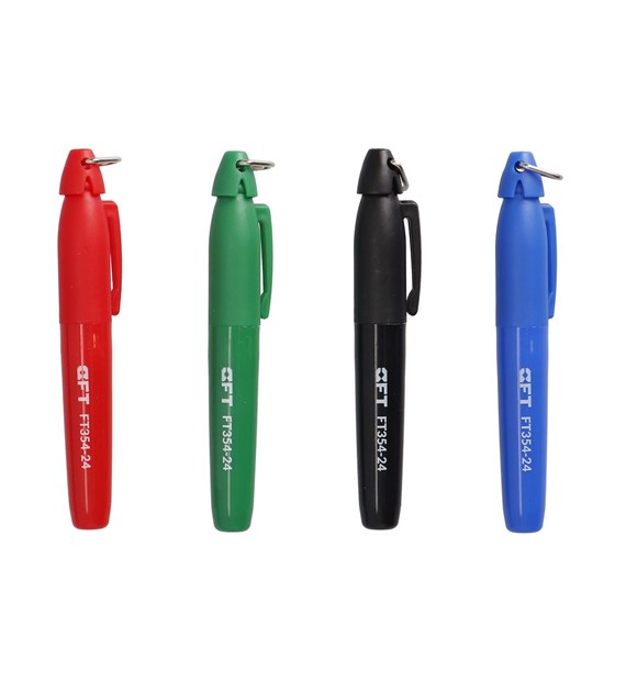 Markery mini 4szt. (czarny, czerwony, zielony, niebieski) FASTER TOOLS