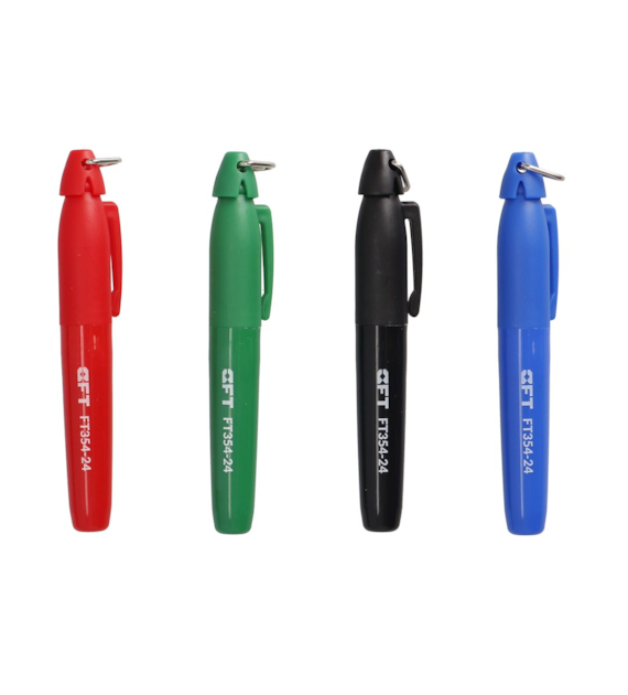 Markery mini 4szt. (czarny, czerwony, zielony, niebieski) FASTER TOOLS