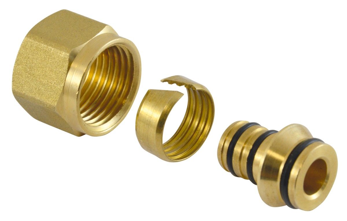 Złączka zaciskowa do rur wielowarstwowych 16 x 1/2 ( komplet 2 sztuki ) FERRO