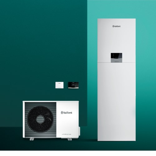 Pakiet pompa ciepła powietrze/woda split plus VWL 55/8.2 + centrala grzewcza VWL 58/8.2 IS S5 zasobnik 190l + regulator sensoCOMFORT VRC 720, zintegrowany moduł internetowy VR 940