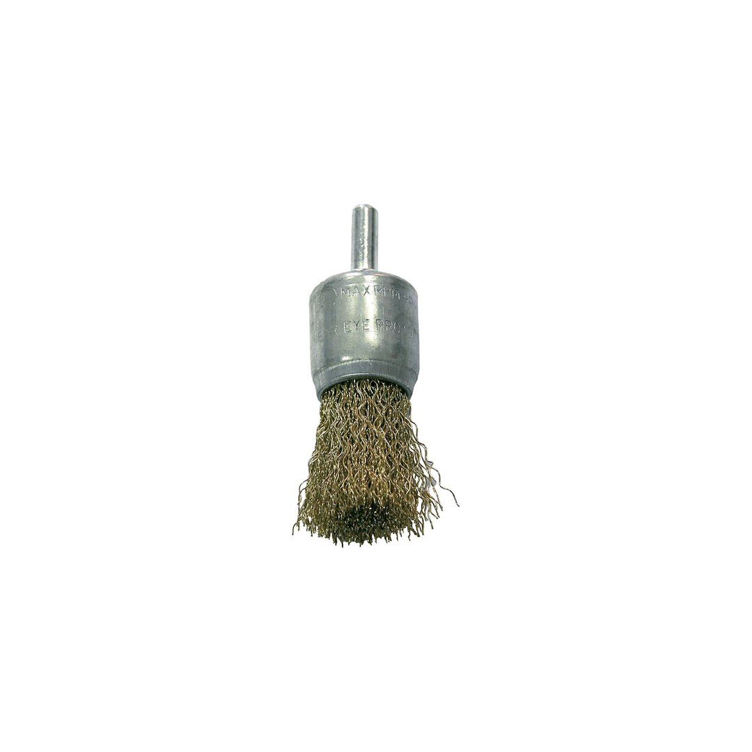 Szczotka pędzelkowa, drut falowany mosiądzowany 24mm trzpień 6mm PROLINE