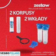 Zestaw filtrów DUO ATLAS + wkłady: sznurkowy + odżelaziający