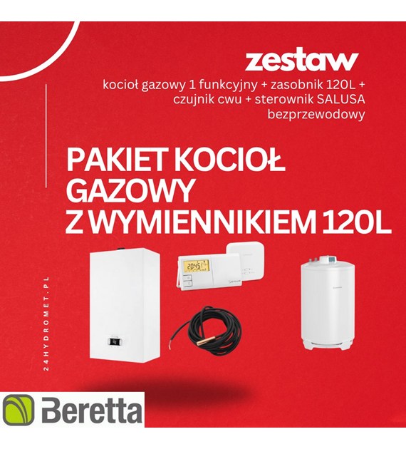 Zestaw kocioł gazowy jednofunkcyjny CIAO X 25R + podgrzewacz pojemnościowy stojący 120L + czujnik do podgrzewacza + sterownik bezprzewodowy ENGO