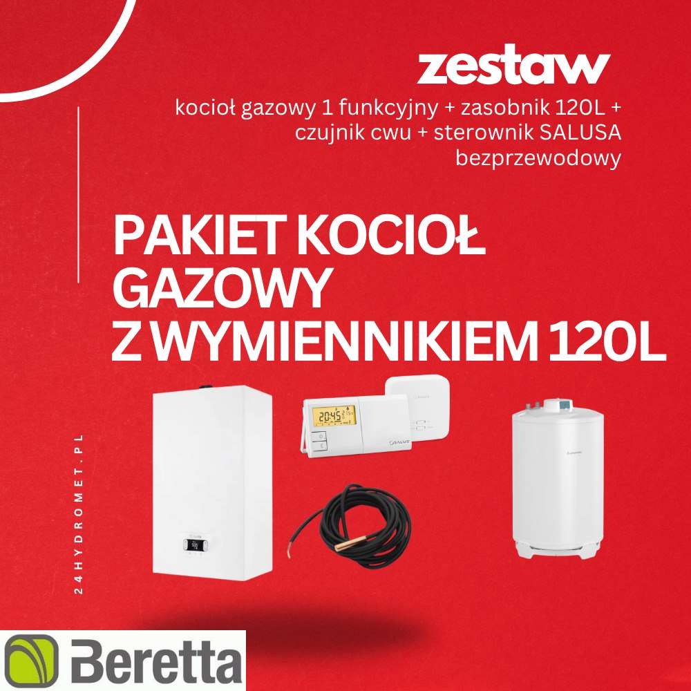 Zestaw kocioł gazowy jednofunkcyjny CIAO X 25R + podgrzewacz pojemnościowy stojący 120L + czujnik do podgrzewacza + sterownik bezprzewodowy ENGO