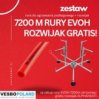 Rura PERT-EVOH VPremium 16X2.0 RED ( zwój 600m ) ZESTAW 7200 m VESBO + ROZWIJAK
