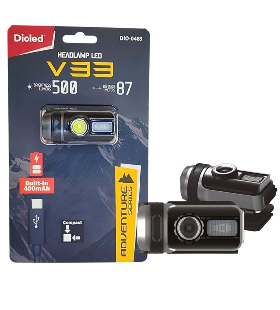 Latarka czołowa akumulatorowa 7W 500lm magnes V33 ADVENTURE DIO-0483 Dioled