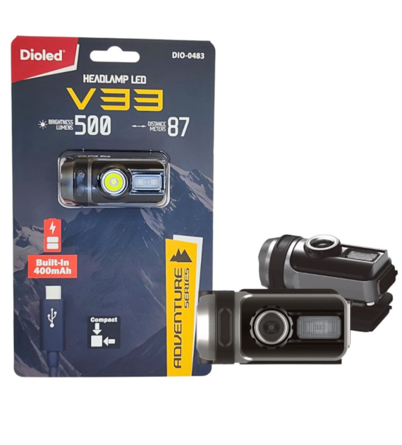 Latarka czołowa akumulatorowa 7W 500lm magnes V33 ADVENTURE DIO-0483 Dioled
