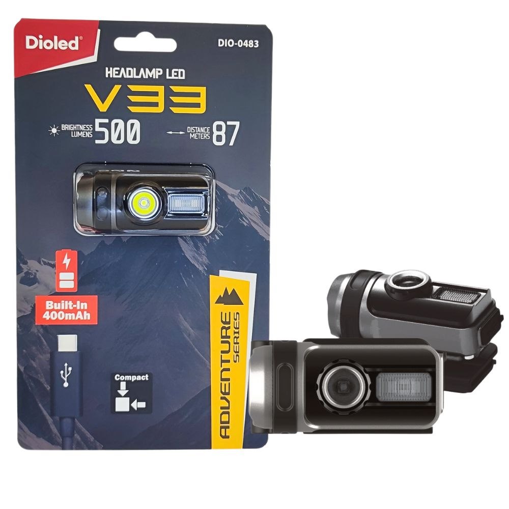 Latarka czołowa akumulatorowa 7W 500lm magnes V33 ADVENTURE DIO-0483 Dioled