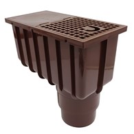 Osadnik rynnowy dolny brązowy fi 110/125-wpust kratka, przepływ 5L/s DES