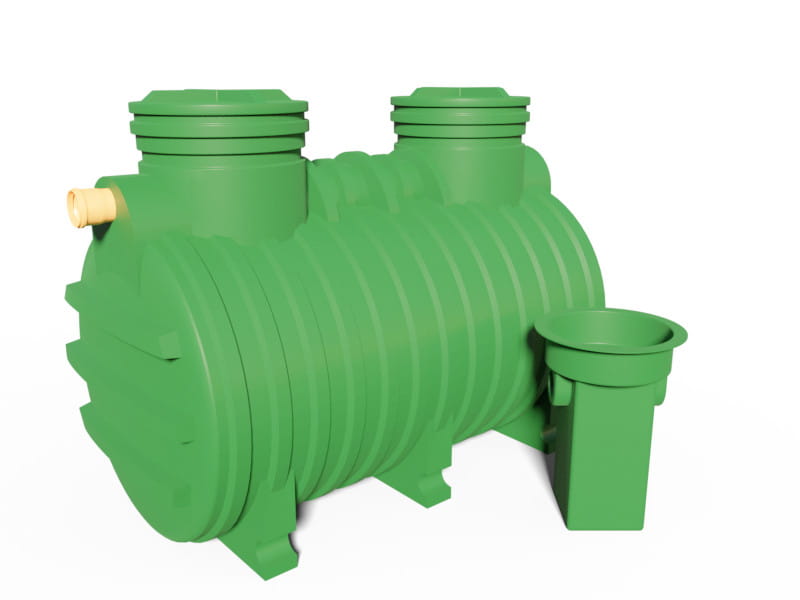 Osadnik jednopłaszczowy 5 m3 HDPE R 2-kom. + filtr- do oczyszczalni drenażowej do 10 osób