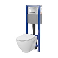 Zestaw podtynkowy SYSTEM 40 mechaniczny, miska SAVIO, deska, przycisk chrom S701-828 CERSANIT